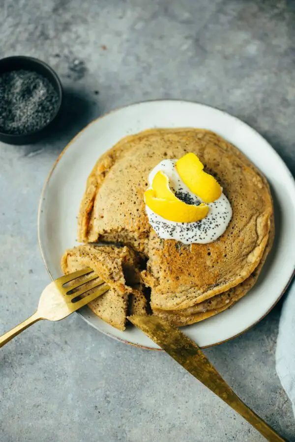 Mohn Zitronen Pancakes Lfrei Minuten Vegane Vibes