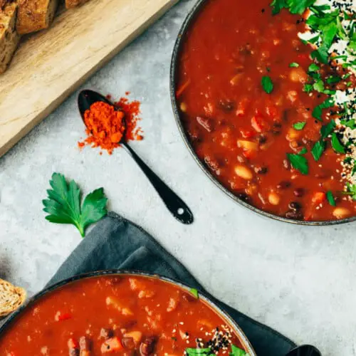 veganes 3 Bohnen Chili (30 Minuten) Rezept