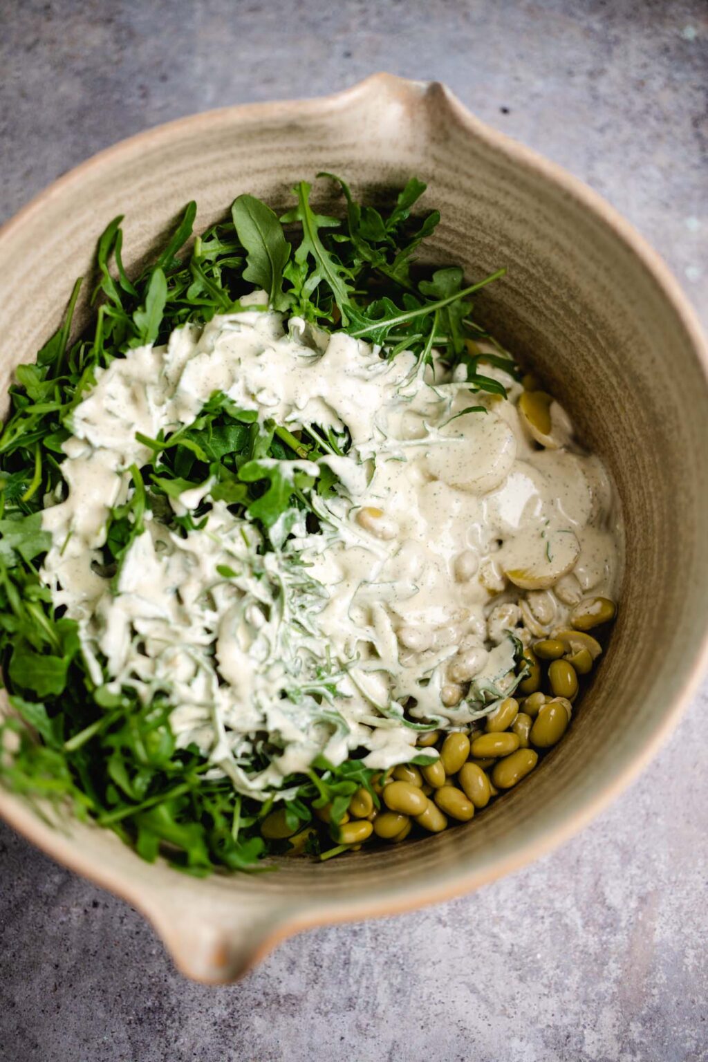 Kartoffelsalat mit Rucola und Edamame — VEGANE VIBES