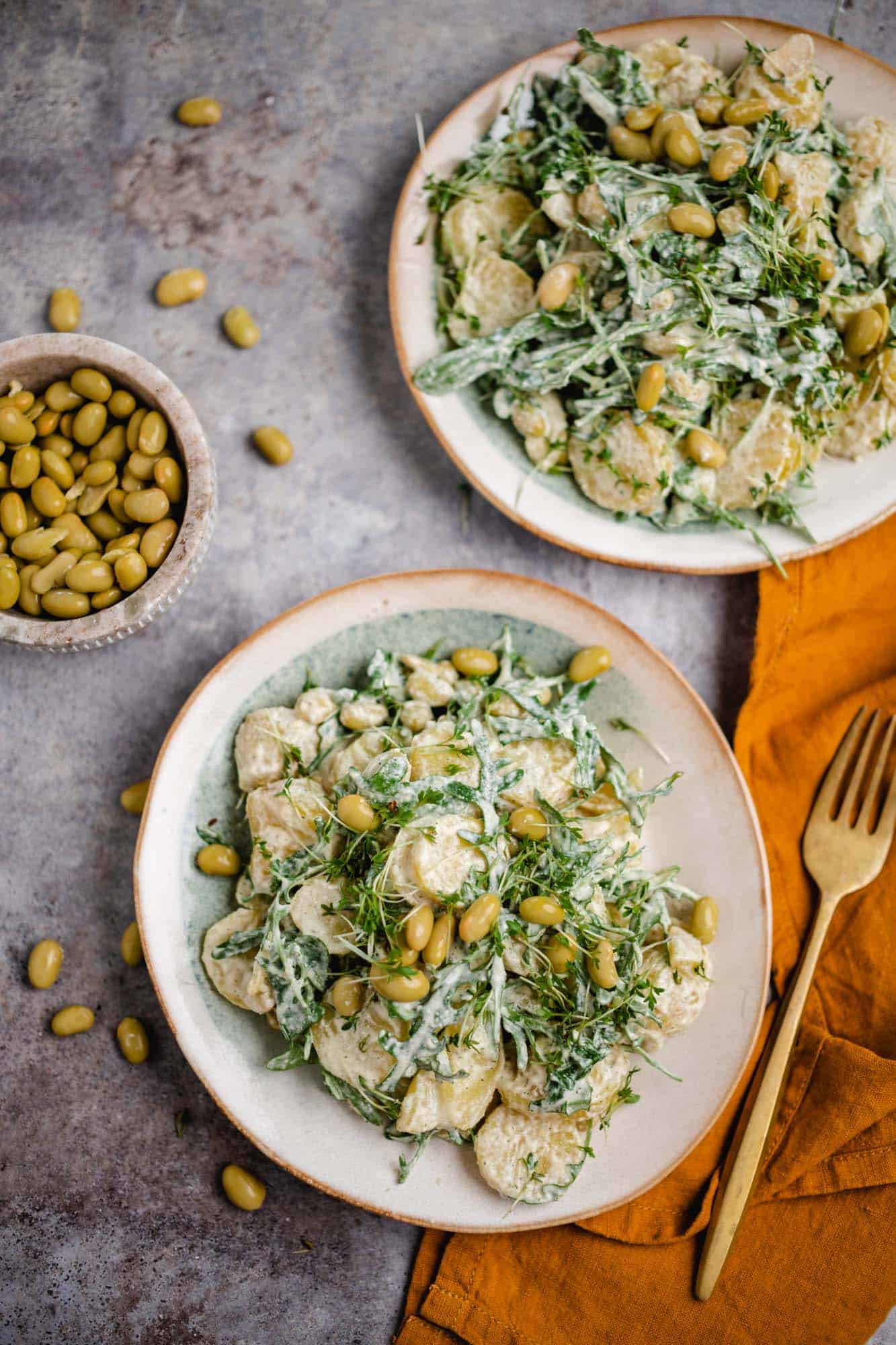 Kartoffelsalat mit Rucola und Edamame — VEGANE VIBES