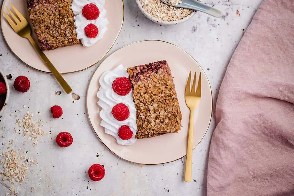 Vegane Himbeer Streusel Schnitten